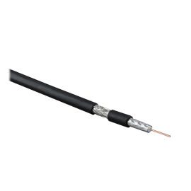 Кабель коаксиальный RG-6 75 Ом, LSZH, уп.500м, черный, Hyperline COAX-RG6-LSZH-500