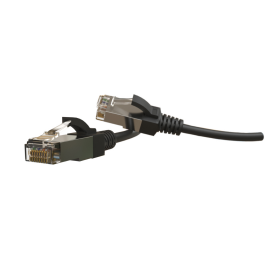 Патч-корд S/FTP 4 пары, Кат.6, 2хRJ45, 1м, серый, LSZH, Hyperline PC-LPT-SFTP-RJ45-RJ45-C6-1M-LSZH-BK