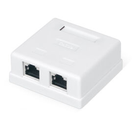 Розетка компьютерная RJ-45, Кат.5е, экран, один, внеш, Dual IDC, белая, WRline WR-WS-8P8C-C5E-SH-1