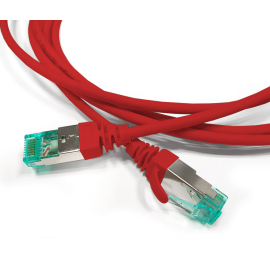 Патч-корд S/FTP 4 пары, Кат.6а, 2хRJ45, 1м, красный, LSZH, Hyperline PC-LPT-SFTP-RJ45-RJ45-C6a-1M-LSZH-RD