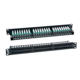 Патч-панель 1U, 19'', 48хRJ45, UTP, кат.5e, Dual IDC, выс. плонт., Cabeus PLHD-48-Cat.5e-Dual IDC-1U