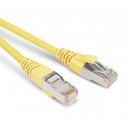 Патч-корд SF/UTP 4 пары, Кат.5е, 2хRJ45, 0,5м, желтый, LSZH, Hyperline PC-LPM-SFTP-RJ45-RJ45-C5e-0.5M-LSZH-YL