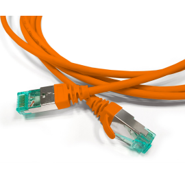 Патч-корд S/FTP 4 пары, Кат.6а, 2хRJ45, 1м, оранжевый, LSZH, Hyperline PC-LPT-SFTP-RJ45-RJ45-C6a-1M-LSZH-OR