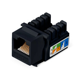 Вставка Keystone Jack RJ-45(8р8с), Кат.5e, 110, черная, Cabeus KJ-RJ45-Cat.5e-90-BK 