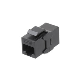 Адаптер проходной RJ45-RJ45(8p8c), Кат.6а, тип Keystone Jack, черный, Hyperline CA2-KJ-C6A-BK