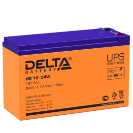 Батарея аккумуляторная DELTA HR 12-34 W, (12В, 9Ач)