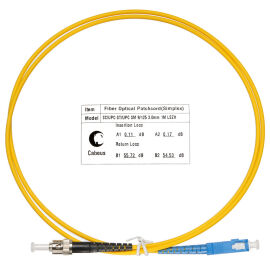 Шнур оптический SC/UPC-ST/UPC, SM, 1.5м, Simplex, желтый, Cabeus FOP(s)-9-SC-ST-1,5m