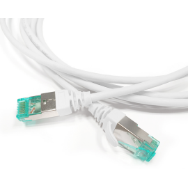 Патч-корд S/FTP 4 пары, Кат.6а, 2хRJ45, 5м, белый, LSZH, Hyperline PC-LPT-SFTP-RJ45-RJ45-C6a-5M-LSZH-WH