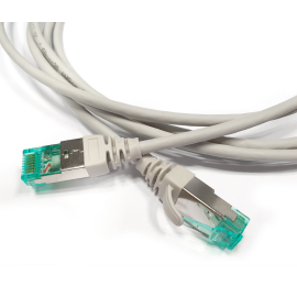 Патч-корд S/FTP 4 пары, Кат.6а, 2хRJ45, 5м, серый, LSZH, Hyperline PC-LPT-SFTP-RJ45-RJ45-C6a-5M-LSZH-GY