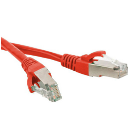 Патч-корд SF/UTP 4 пары, Кат.5е, 2хRJ45, 0,5м, красный, LSZH, Hyperline PC-LPM-SFTP-RJ45-RJ45-C5e-0.5M-LSZH-RD