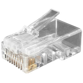 Коннектор (разъем) RJ-45, Кат.6, 8P8C, уп.100шт, Hyperline PLUG-8P8C-U-C6-100