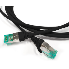 Патч-корд S/FTP 4 пары, Кат.6а, 2хRJ45, 2м, черный, LSZH, Hyperline PC-LPT-SFTP-RJ45-RJ45-C6a-2M-LSZH-BK