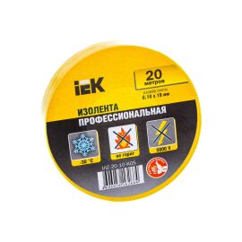 Изолента 0,18х19мм, 20м, желтая, IEK UIZ-20-10-K05