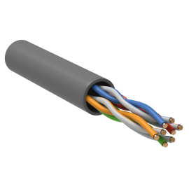 Кабель UTP 4 пары, Кат.5e, внутр., LSZH, 0,51мм, 24AWG, серый, 305м, РФ ITK LC1-C5E04-121-S-R