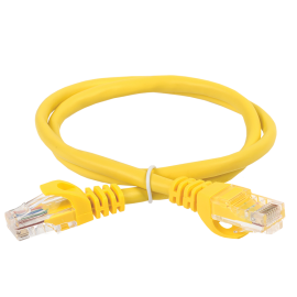 Патч-корд UTP 4 пары, Кат.6, 2хRJ45, 1м, желтый, PVC, ITK PC05-C6U-1M