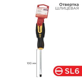 Отвертка шлицевая SL6х100мм, REXANT 12-6430 