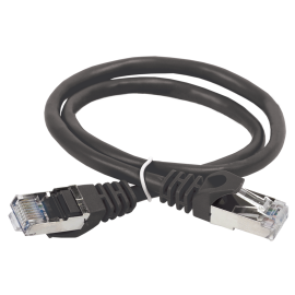 Патч-корд FTP 4 пары, Кат.5е, 2хRJ45, 0.5м, черный, LSZH, ITK PC09-C5EFL-05M