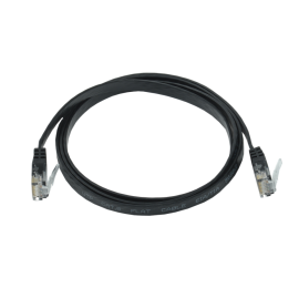 Патч-корд UTP 4 пары, Кат.6, 2хRJ45, 1м, черный, PVC, плоский, ITK PC09-C06U-1M-FL