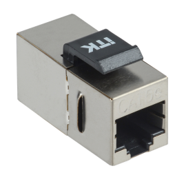 Адаптер проходной, кат.5e, FTP, тип RJ45-RJ45, серый, ITK CS7-1C5EF