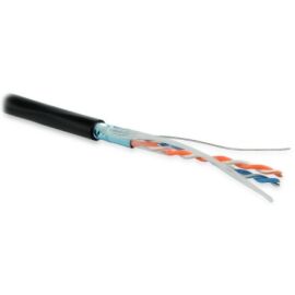 Кабель FTP 2 пары, Кат.5, внеш., 0,51мм, PE, черный, 500м, Hyperline FUTP2-C5-S24-OUT-PE-BK-500