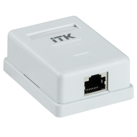 Розетка внешняя 1 порт RJ45, FTP, кат.5e, ITK CS2-1C5EF-12