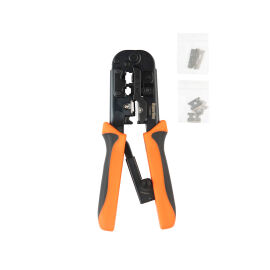Кримпер для RJ-45, RJ-12, RJ-11, с храповым механизмам и сменными лезвиями, Hyperline HT-N5684R 