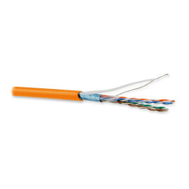 Кабель FTP 4 пары, Кат.5e, внутр., 0,48мм, LSZH, оранжевый, 305м, Hyperline UTP4-C5E-P26-IN-LSZH-OR-305