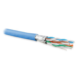Кабель FTP 4 пары, Кат.6a, внутр., 0,57мм, LSZH, синий, 500м, Hyperline UFTP4-C6A-S23-IN-LSZH-BL-500