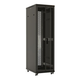Шкаф напольный 19", 32U, 1610х800х800мм, перф. передняя, черный, Hyperline TTB-3288-DD-RAL9004