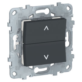 Розетка 2-м СП BLANCA 16A IP44 250B с защ. крышкой защ. шторки с заземл.антрацит, Schneider Electric NU520754