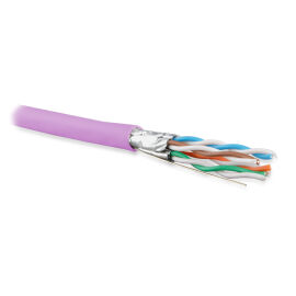 Кабель FTP 4 пары, Кат.6a, внутр., 0,57мм, LSZH, розовый, 500м, HL UFTP4-C6A-S23-IN-LSZH-PK-500