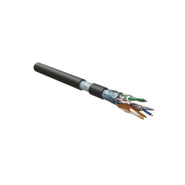 Кабель FTP 4 пары, Кат.5e, внутр., 0,51мм, LSZH, чёрный, 305м, Hyperline FUTP4-C5E-S24-IN-LSZH-BK-305
