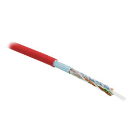 Кабель FTP 4 пары, Кат.5e, внутр., 0,51мм, PVC, красный, 305м, Hyperline FUTP4-C5E-S24-IN-PVC-RD-305