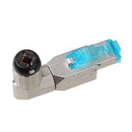 Коннектор (разъем) RJ-45, Кат.8, экран., полевая заделка, угловой, Hyperline PLUD-A-8P8C-S-C8-SH