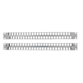 Патч-панель 1U, 19", 48хRJ-45, модульная, с задним органайзером, Hyperline PPBLHD-19-48S-SH-RM