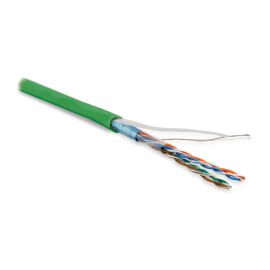 Кабель FTP 4 пары, Кат.5e, внутр., 0,48мм, LSZH, зелёный, 100м, Hyperline FUTP4-C5E-P26-IN-LSZH-GN-100