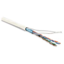 Кабель FTP 4 пары, Кат.5e, внутр., 0,48мм, LSZH, белый, 305м, Hyperline FUTP4-C5E-P26-IN-LSZH-WH-305