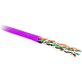 Кабель UTP 4 пары, Кат.6, внутр., 0,60мм, LSZH, розовый, 100м, Hyperline UUTP4-C6-P24-NCR-IN-LSZH-PK-100