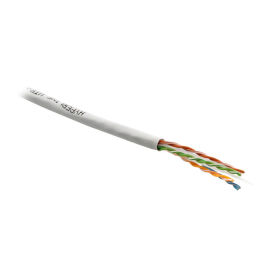 Кабель UTP 4 пары, Кат.6, внутр., 0,55мм, PVC, белый, 305м, Hyperline UUTP4-C6-S23-IN-PVC-WH-305