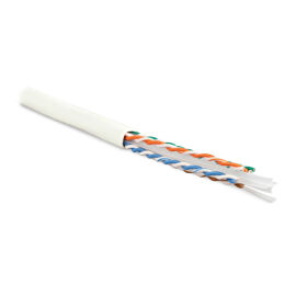 Кабель UTP 4 пары, Кат.6, внутр., 0,55мм, LSZH, белый, 100м, Hyperline UUTP4-C6-S23-IN-LSZH-WH-100