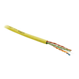 Кабель UTP 4 пары, Кат.6, внутр., 0,55мм, PVC, желтый, 305м, Hyperline UUTP4-C6-S23-IN-PVC-YL-305