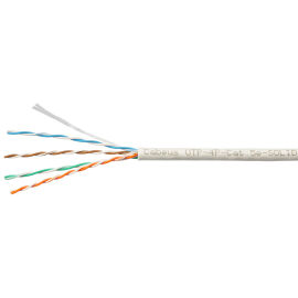 Кабель UTP 4 пары, Кат.5е, внутр., 0,50мм, PVC, серый, 100м, Cabeus UTP-4P-Cat.5e-SOLID-GY-100