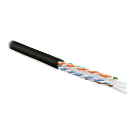 Кабель UTP 4 пары, Кат.6, внутр., 0,55мм, LSZH, чёрный, 100м, Hyperline UUTP4-C6-S23-IN-LSZH-BK-100