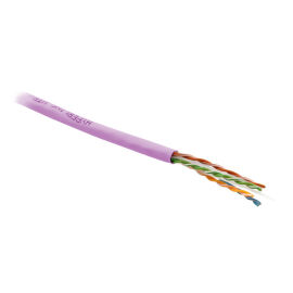 Кабель UTP 4 пары, Кат.6, внутр., 0,55мм, PVC, розовый, 305м, Hyperline UUTP4-C6-S23-IN-PVC-PK-305