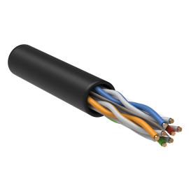 Кабель UTP 4 пары, Кат.6, внеш., 0,57мм, LDPE, черный, 305м, ITK LC3-C604-139