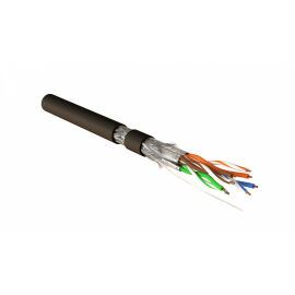 Кабель S/FTP 4 пары, Кат.7а, внеш., 0,58мм, PE, черный, 500м, Hyperline SFTP4-C7A-S23-OUT-PE-BK-500