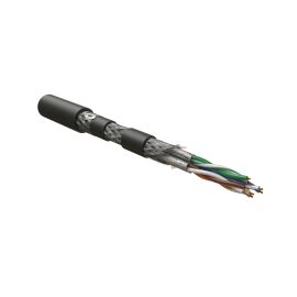 Кабель S/FTP 4 пары, Кат.6, внутр., 0,69мм, SHF1, черный, 500м, Hyperline ISFTP4-C6-P23/7-ARM/W-SHF1/SHF1-BK
