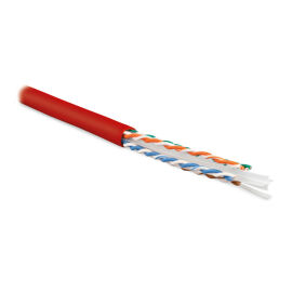 Кабель UTP 4 пары, Кат.6, внутр., 0,55мм, LSZH, красный, 305м, Hyperline UUTP4-C6-S23-IN-LSZH-RD-305
