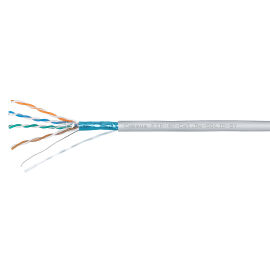 Кабель FTP 4 пары, Кат.5e, внутр., 0,50мм, PVC, серый, 305м, Cabeus FTP-4P-Cat.5e-SOLID-GY