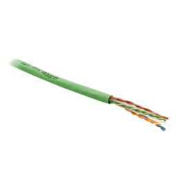 Кабель UTP 4 пары, Кат.6, внутр., 0,55мм, PVC, зелёный, 305м, Hyperline UUTP4-C6-S23-IN-PVC-GN-305